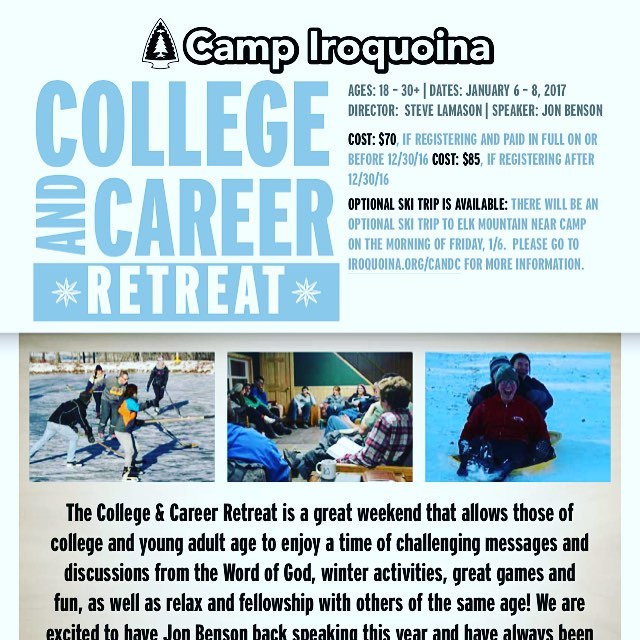 College and Career Retreat in a week! We still need help with music, so if you know anyone who is willing to lead, please feel free to message us!