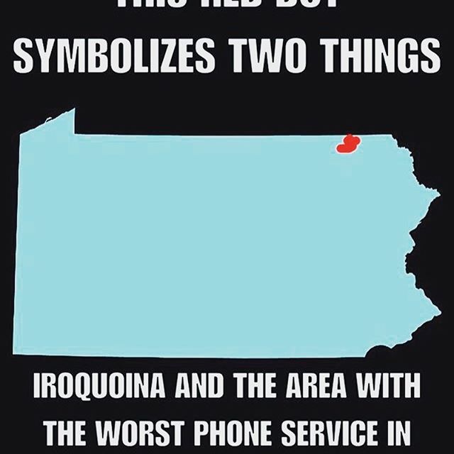 A struggle that we realize is near and dear to the hearts of all those who love and come up to camp. We are sorry that we cant get the phone companies to do a better job, even though we tried. A downfall to the beautiful parts of rural PA.. Photo cred to @iroqmemes , an unofficial meme page that someone setup about things at Iroquoina.
