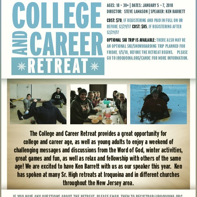 It’s about a month away until the Winter Retreat seasons begins with the College and Career Retreat! #campiroquoina #winterretreats2018 #collegeandcareerretreat #retreats