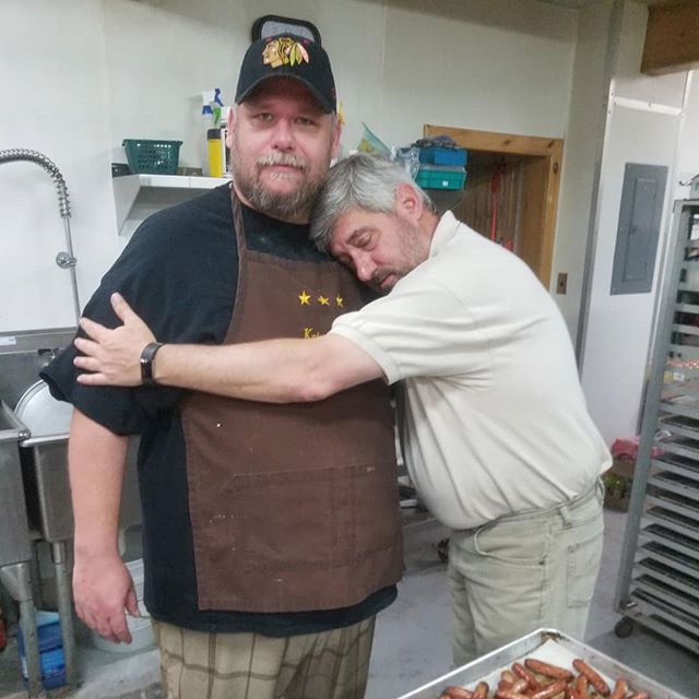When the manager of the camp is literally loved by a board member #skeetretreat #cooks #brotherlylove #service