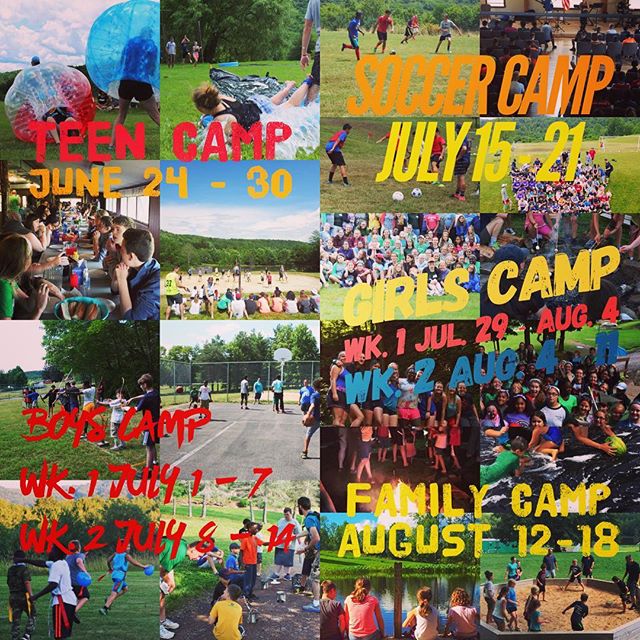 Summer Camp Season starts in One Week! Teen Camp Kicks it Off at 2pm on Sunday, 6/24! Still time to register for all camps! #campiroquoina #summercamp #teencamp #boyscamp #soccercamp #girlscamp #familycamp #allthecamps