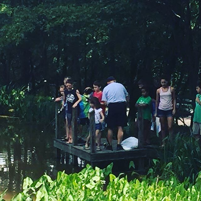 The Fishing  Pond seems to be a happening place at Family Camp! #gonefishing #catchemallfishing #futurefishermen #fishingpond #dontfallin #campiroquoina #iroqfamily2018 #summercamp