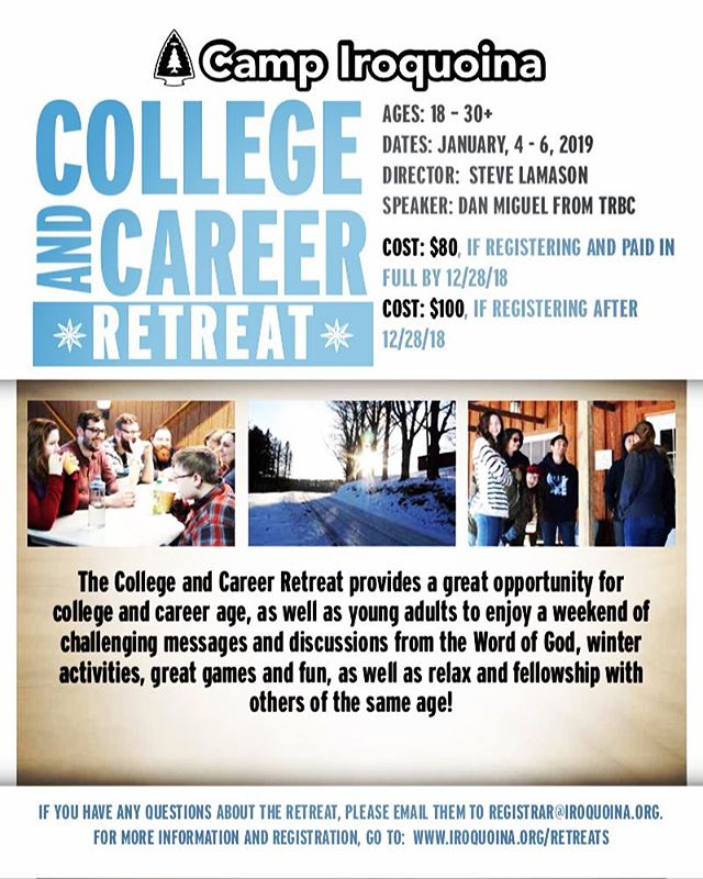 About One Month away to the College and Career Retreat! Dan Miguel is our speaker! Join us for a more relaxed weekend of activities, messages, discussion/chat sessions, and just hanging out and getting to know people! Register online! #linkinbio #campiroquoina #winterretreats2019 #cncretreat2019 #winteriscoming