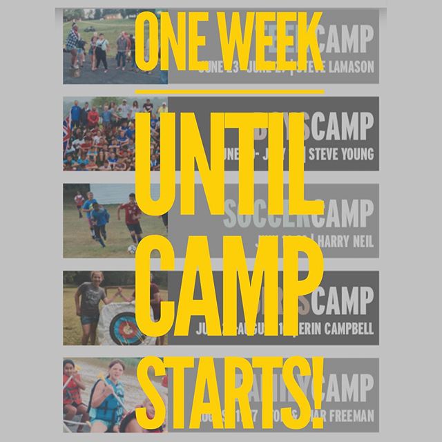 ONE! JUST ONE WEEK UNTIL CAMP STARTS! Swipe to see the Dates and Info for the weeks of camp! Are you registered yet?! If not, you should do that ASAP! Hope to see you there! #campiroquoina #linkinthebio #summercamp #summercamp2019 #iroqteencamp2019 #iroqboyscamp2019 #iroqsoccercamp2019 #iroqgirlscamp2019 #iroqfamilycamp2019