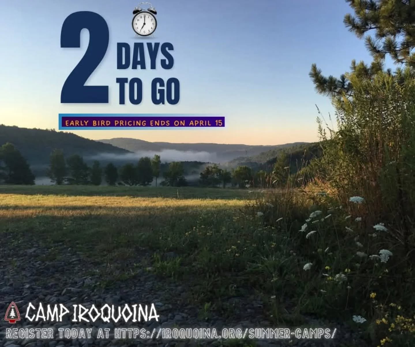 Our early bird pricing ends tomorrow at 11:59pm. REGISTER TODAY (link in bio)

➡️ $275/week (regularly $315)

Planning to stay for multiple weeks?

➡️ Attend Boys Camp, Girls Camp, Skills Camp, or Emerge
➡️ Pay full price for your first week
➡️ Get $50 off each additional week you attend this summer

We’re praying for an incredible season and can’t wait to see all that God will do this summer!

🔗 Register today and join us for Summer 2026!