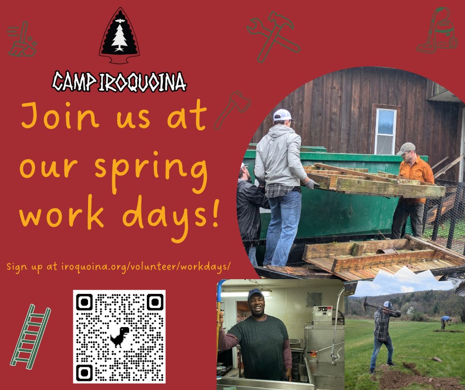 Sign up today for one of our spring work days (link in bio)!

These days bring volunteers of all ages and abilities together to care for and strengthen the ministry of Camp Iroquoina. When you join a spring work day, you’re not just showing up for a day—you’re helping build momentum for everything that follows. Together, we prepare the way for the Gospel preaching and Bible teaching for the summer camp season that will impact souls for eternity.

Visit our website at https://iroquoina.org/volunteer/workdays/ to register for one of our remaining work days: May 9, May 30, June 6, June 13, June 20, June 27.

Accommodations: Those coming up are welcomed to come the evening prior to get settled in and stay the night so we can hit the ground running in the morning. If doing so, please first email Andrew Chapman at maintenance@iroquoina.org.
